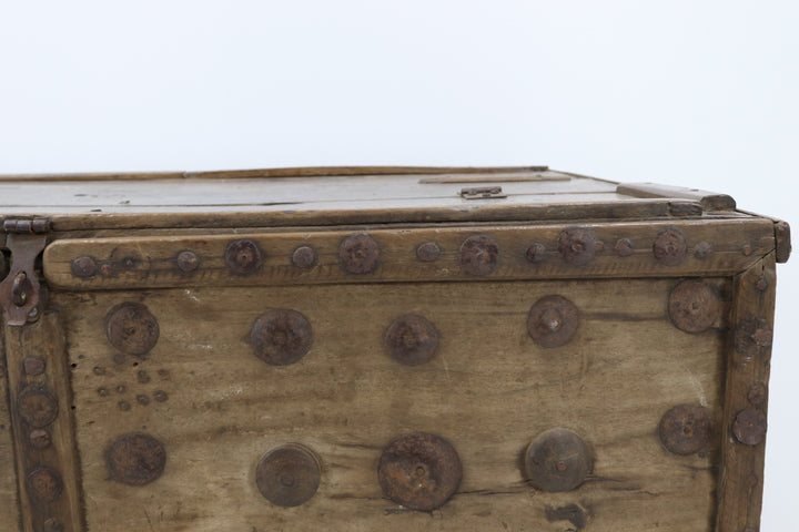 Vintage Wooden Trunk With Metal Revit's