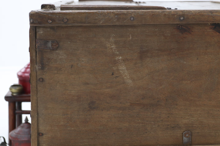 Vintage Wooden Trunk With Metal Revit's
