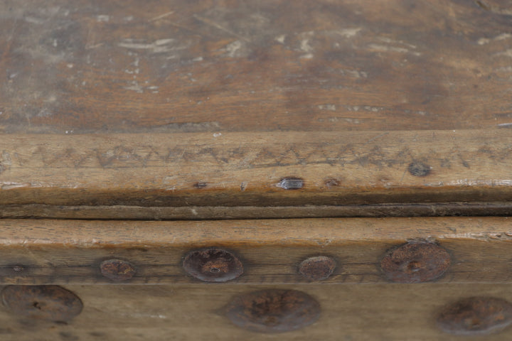 Vintage Wooden Trunk With Metal Revit's