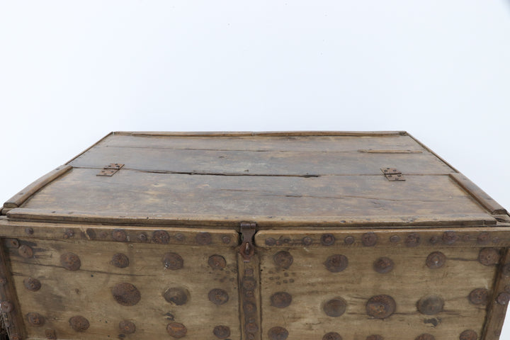 Vintage Wooden Trunk With Metal Revit's