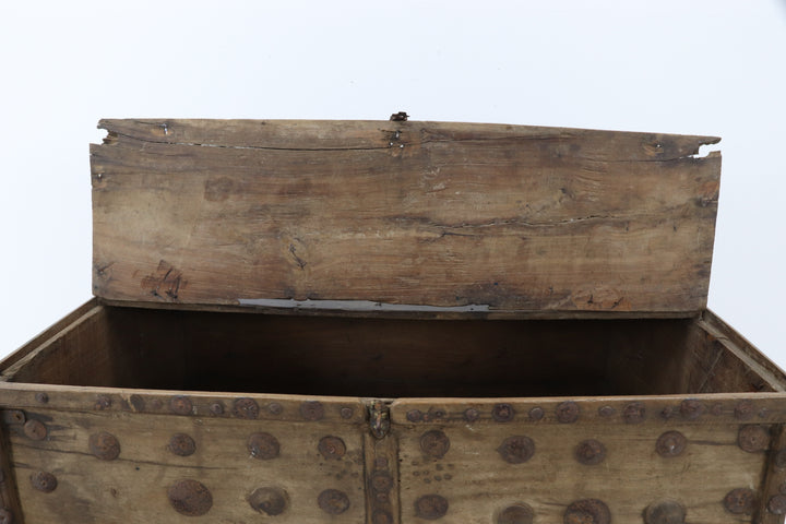 Vintage Wooden Trunk With Metal Revit's