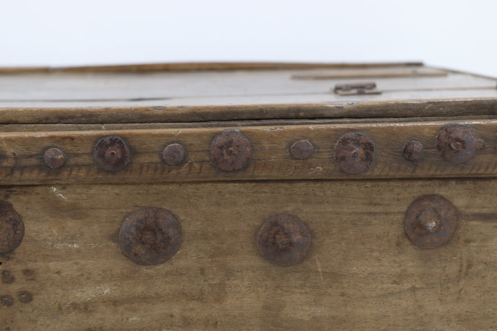Vintage Wooden Trunk With Metal Revit's
