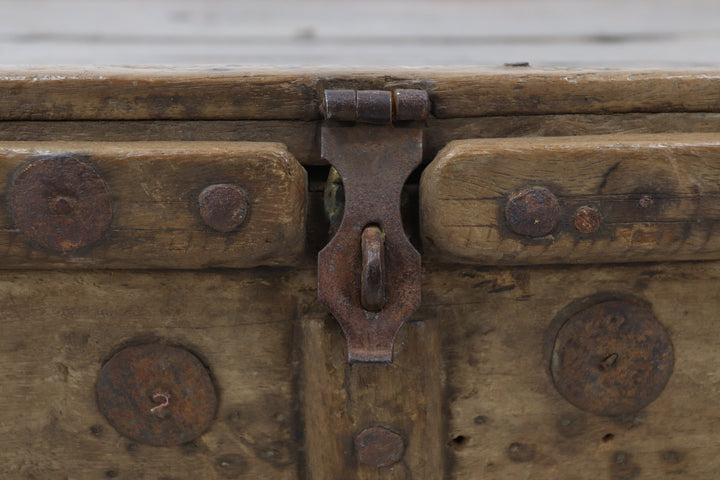 Vintage Wooden Trunk With Metal Revit's