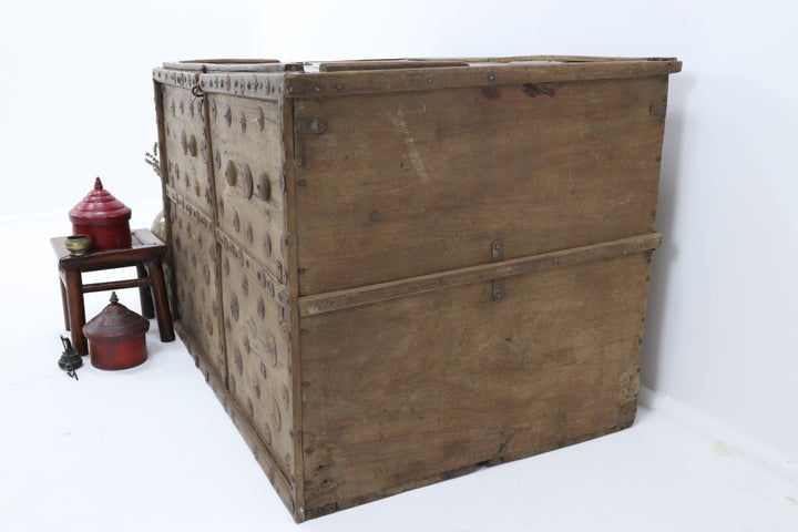 Vintage Wooden Trunk With Metal Revit's