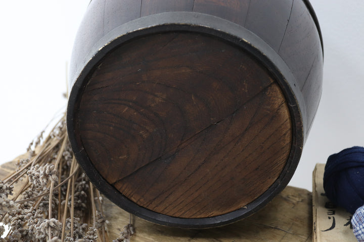 Antique Wooden Asian Pot