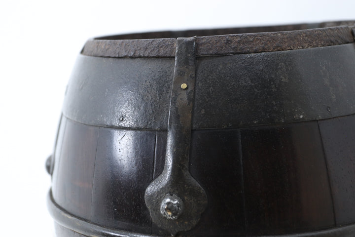 Antique Wooden Asian Pot