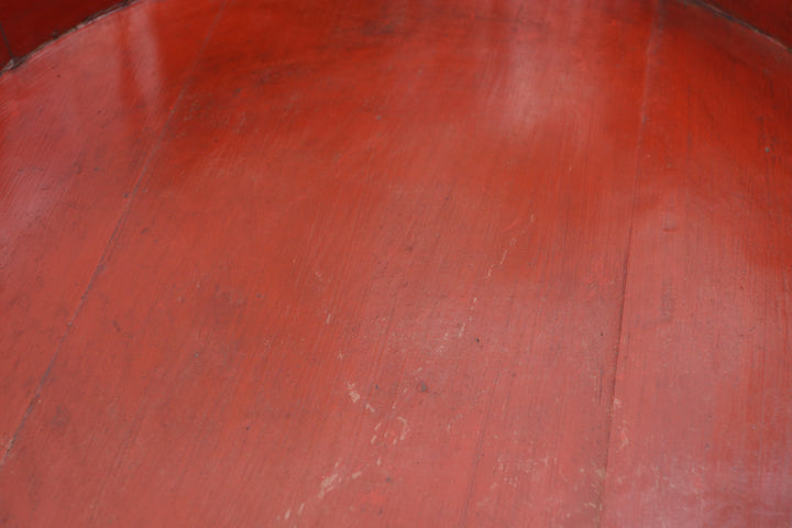 Antique Asian Maroon Large Wooden Pot