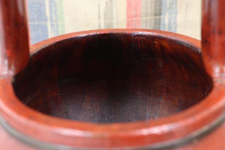 Antique Maroon Asian Container