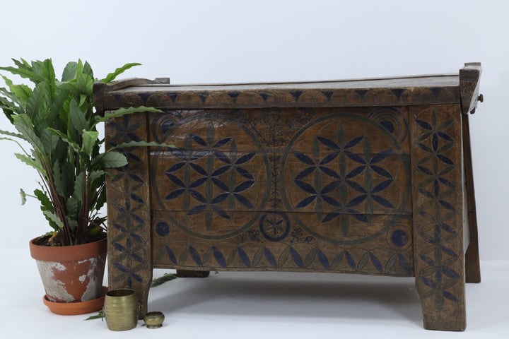 Antique Hungarian Romanian Wooden Trunk