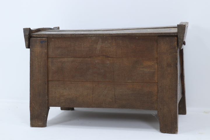 Antique Hungarian Romanian Wooden Trunk