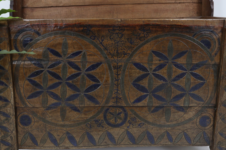 Antique Hungarian Romanian Wooden Trunk