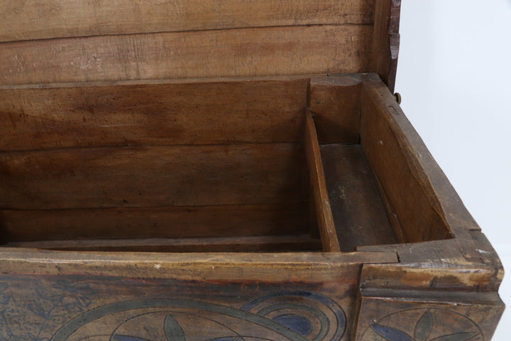 Antique Hungarian Romanian Wooden Trunk