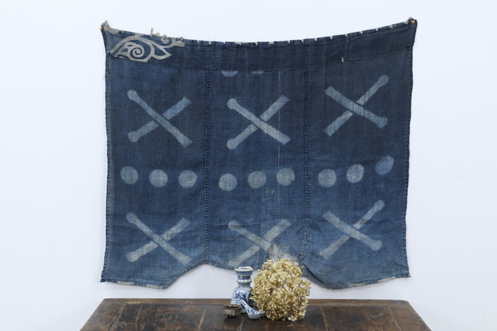 Antique Asian Blue Wall Decor Textile