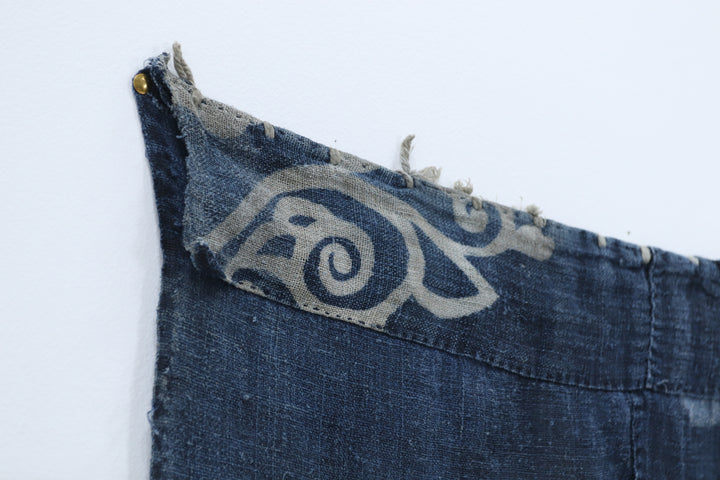 Antique Asian Blue Wall Decor Textile