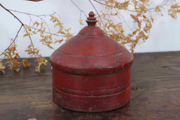 Antique Scarlett Oriental Container