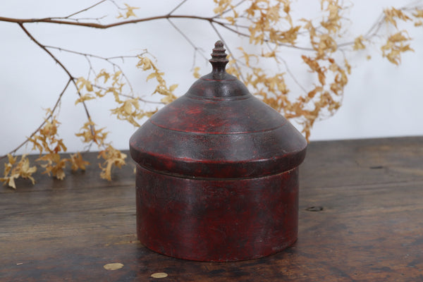 Antique Scarlett Oriental Container