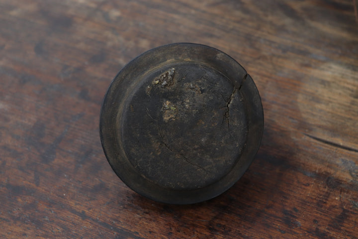 Antique Asian Black Wooden Vase