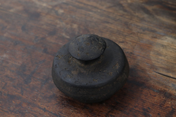 Antique Asian Black Wooden Vase