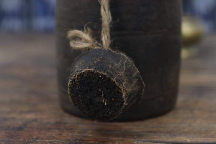Antique Asian Black Wooden Vase