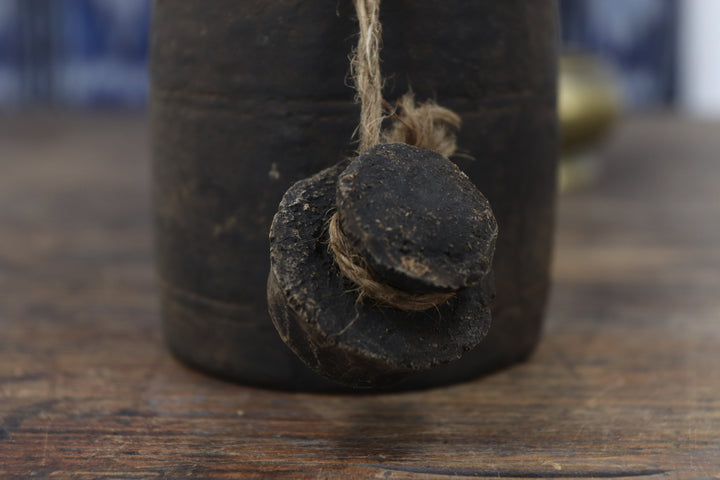 Antique Asian Black Wooden Vase