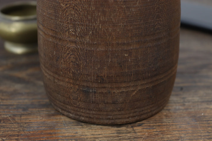 Antique Asian Black Wooden Vase