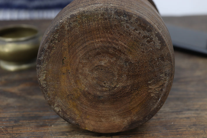Antique Asian Black Wooden Vase