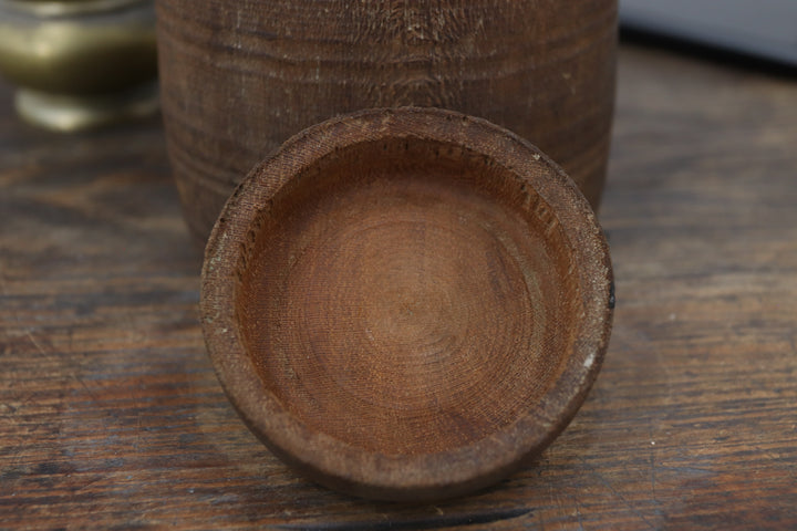 Antique Asian Black Wooden Vase