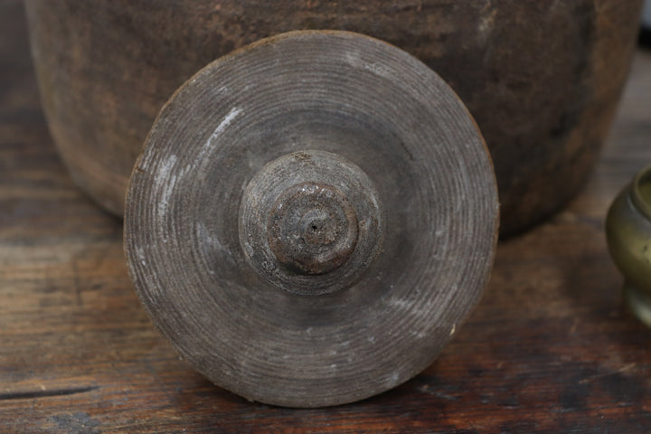 Antique Asian Black Wooden Vase