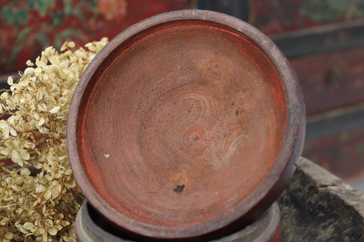 Antique Asian Burgundy Trinket Container