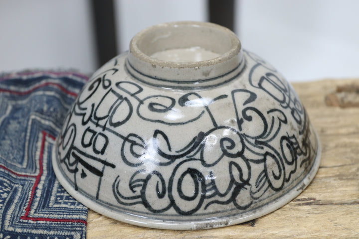 Antique Asian Ceramic Hand-painted Bowl 
