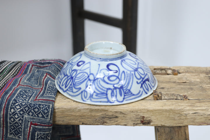 Antique Asian Ceramic Hand-painted Bowl 