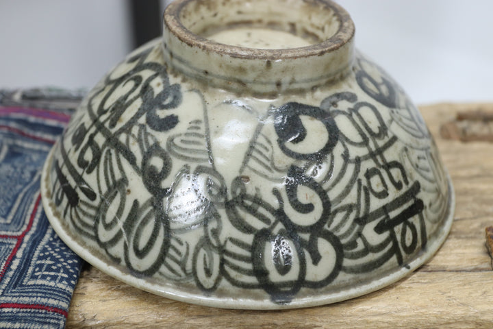 Antique Asian Ceramic Hand-painted Bowl 