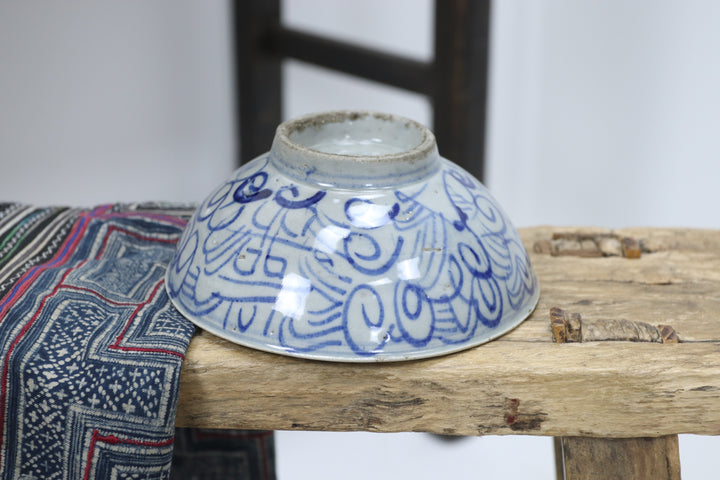 Antique Asian Ceramic Hand-painted Bowl 