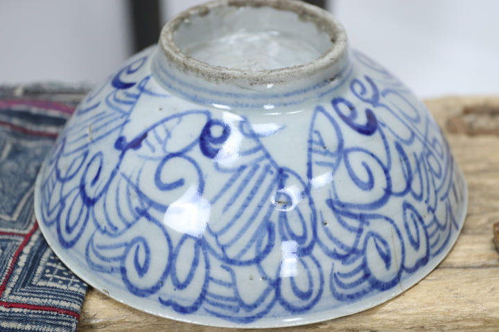 Antique Asian Ceramic Hand-painted Bowl 