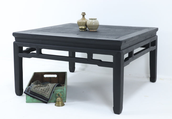 Antique Asian Black Wooden Table 