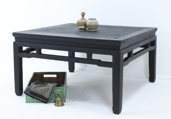 Antique Asian Black Wooden Table 
