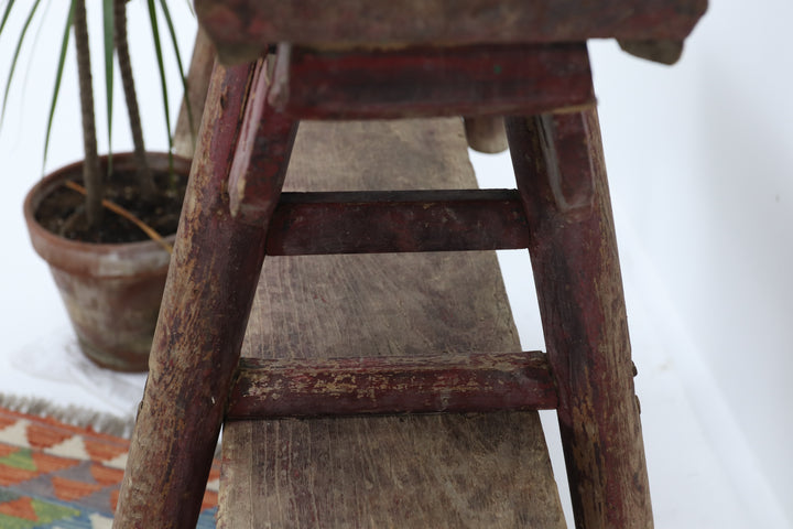Antique Set of Two Wooden Asian Seats
