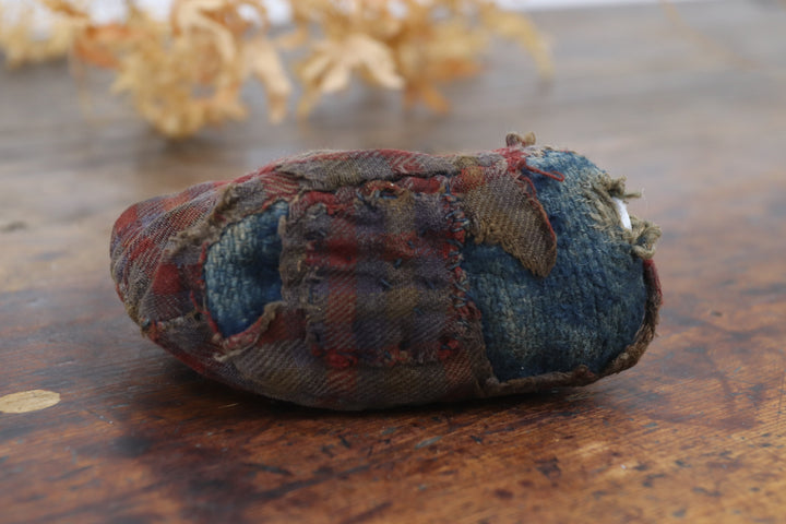 Antique Chequered Cotton Asian Shoes