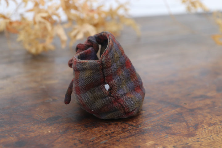 Antique Chequered Cotton Asian Shoes