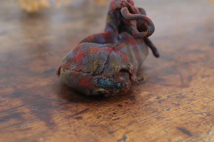 Antique Chequered Cotton Asian Shoes