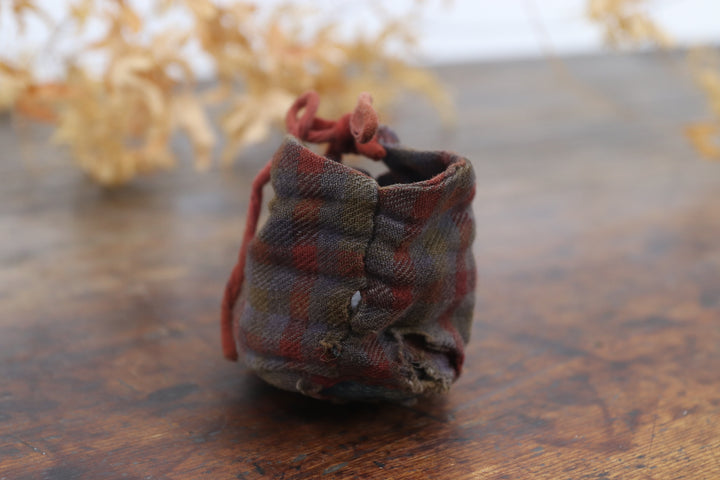 Antique Chequered Cotton Asian Shoes