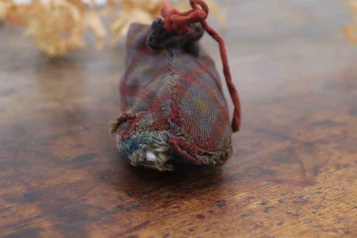 Antique Chequered Cotton Asian Shoes