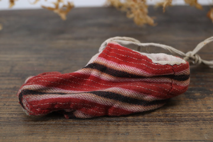Antique Maroon Patterned Baby Shoes