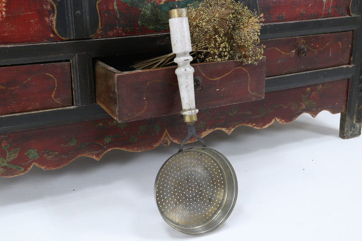 Antique Asian Metal Painted Skimmers