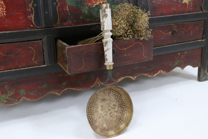 Antique Asian Metal Painted Skimmers