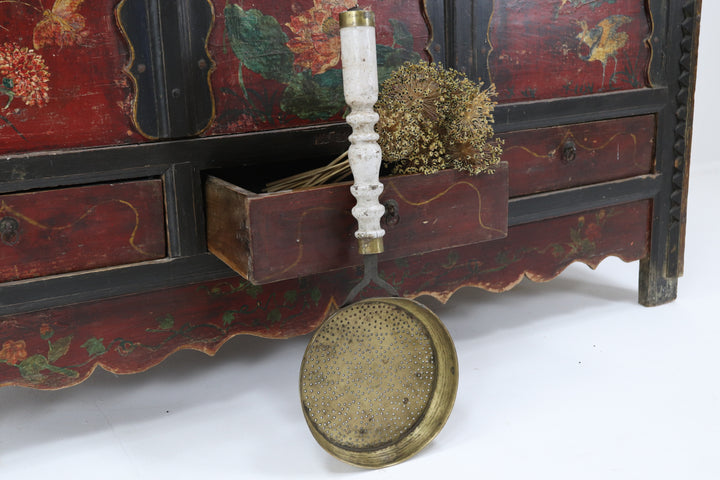Antique Asian Metal Painted Skimmers