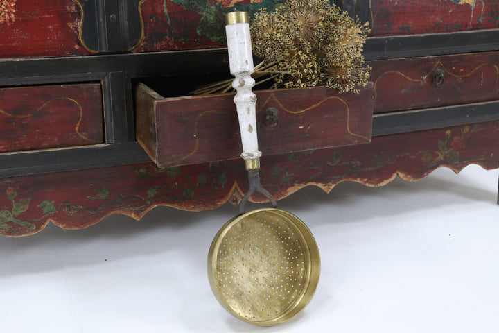 Antique Asian Metal Painted Skimmers