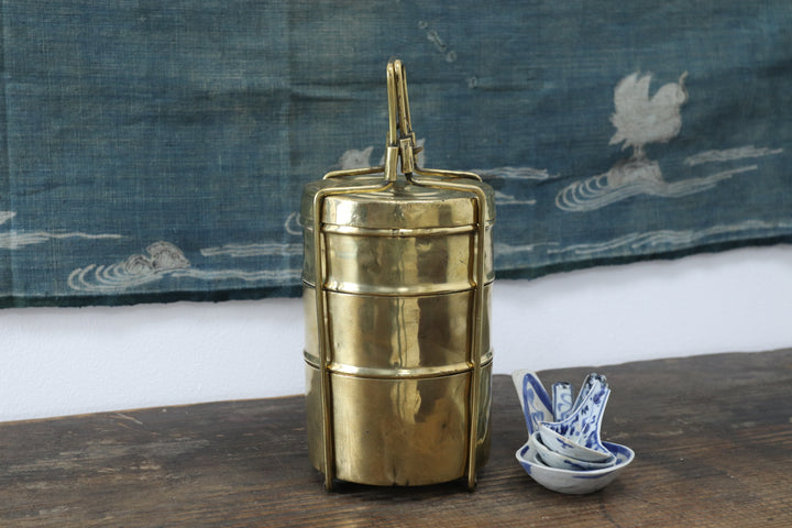 Antique Asian Metal Lunch Box