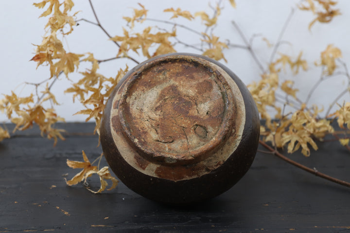Antique Brown Glazed Little Chinese Pot