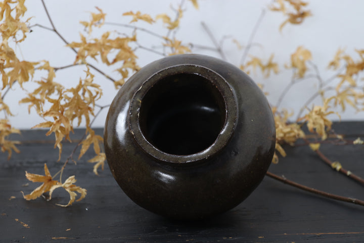 Antique Brown Glazed Little Chinese Pot